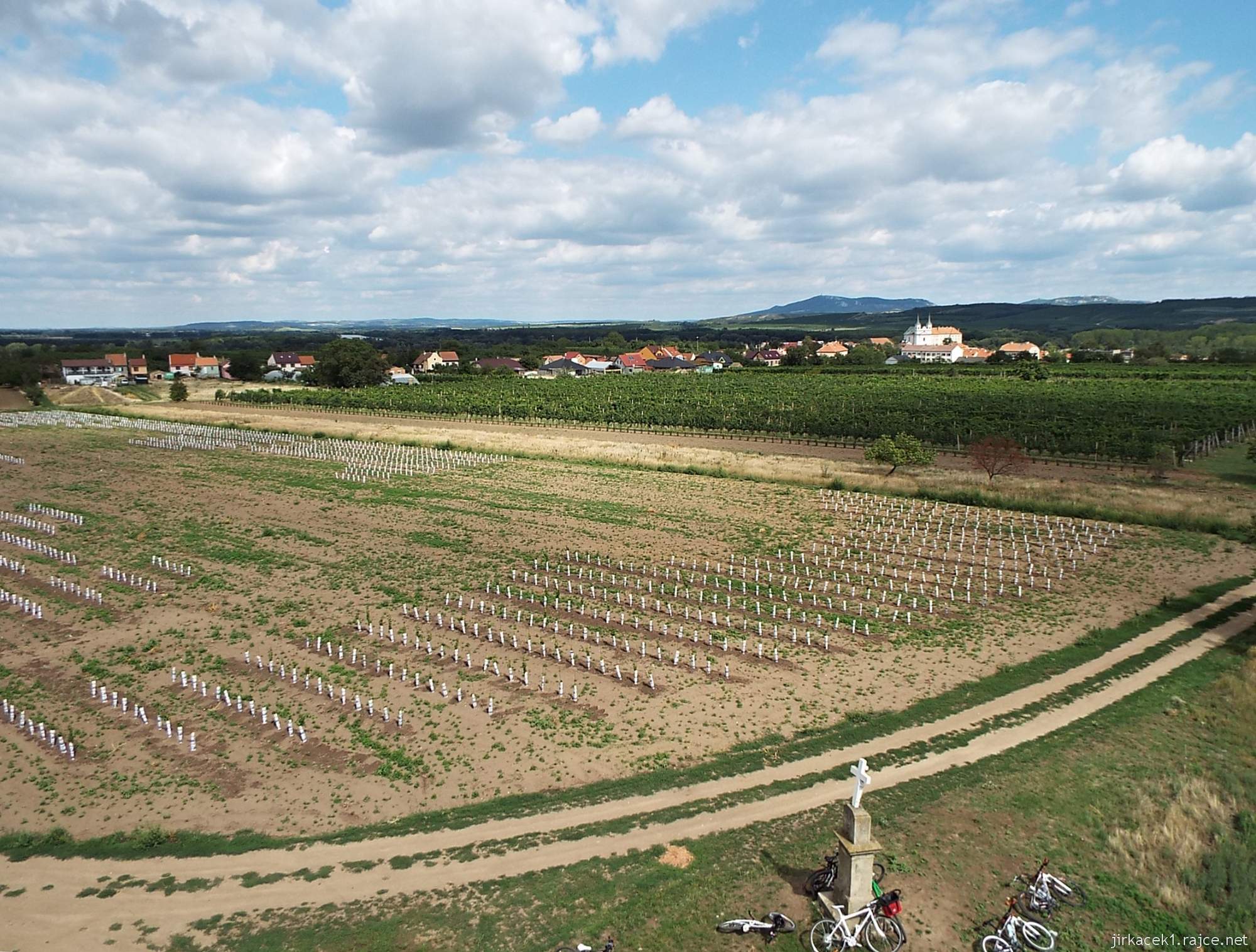 Drnholec - Rozhledna U křížku 10 - výhled z věže na Drnholec